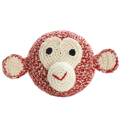 Mini Chimp Head Crochet (Red)