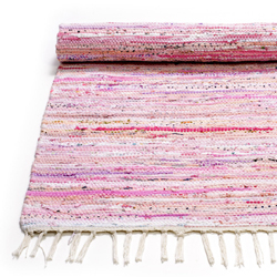 Handmade cotton rug pink mix