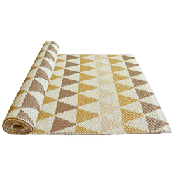 Triangle Rug Gold and pink