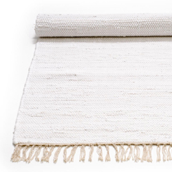 Handmade cotton rug white